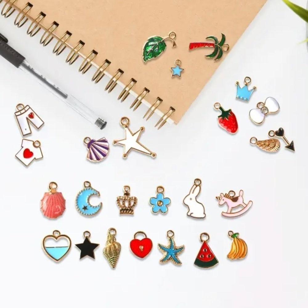 🔴 5 for $10 ONE Flower Charm Pendant for Jewelry Making - Picture 6 of 9
